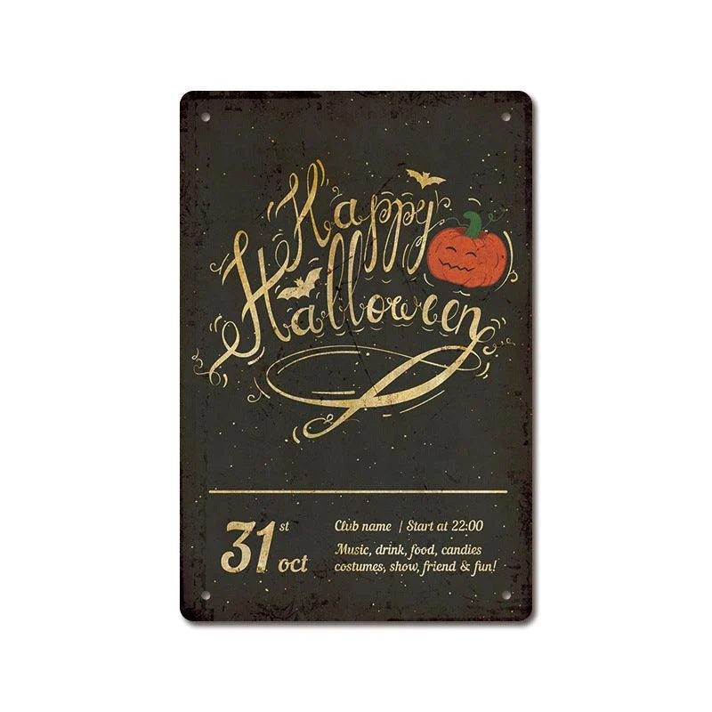 Halloween Vintage Iron Sheet Painting -  - #tag1#