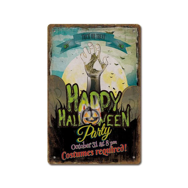 Halloween Vintage Iron Sheet Painting -  - #tag1#