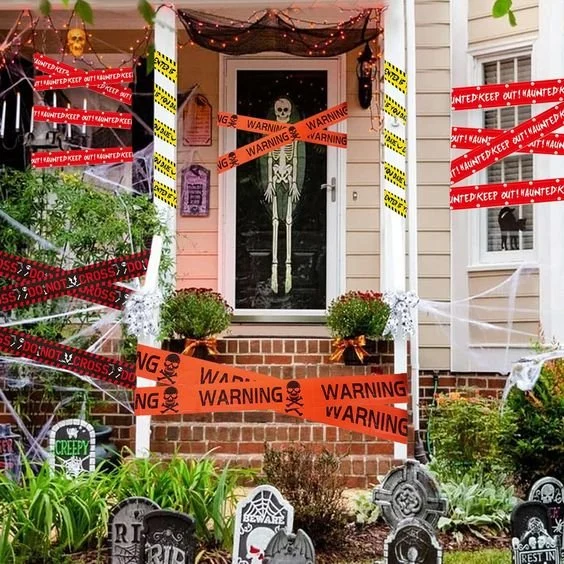 Halloween Warning Caution Tape - Warning Line Halloween Decoration -  - #tag1#