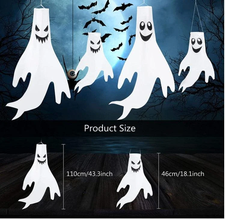 Halloween Windsock Ghost Face Windsock Flag Hanging Outdoor Decoration For Yard Garden Patio Halloween Decorations For Home -  - #tag1#