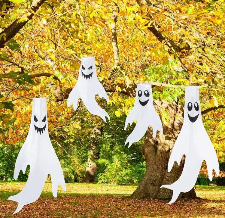 Halloween Windsock Ghost Face Windsock Flag Hanging Outdoor Decoration For Yard Garden Patio Halloween Decorations For Home -  - #tag1#