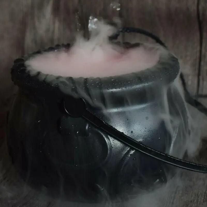 Halloween Witch Pot Smoke Machine LED Humidifier tag1