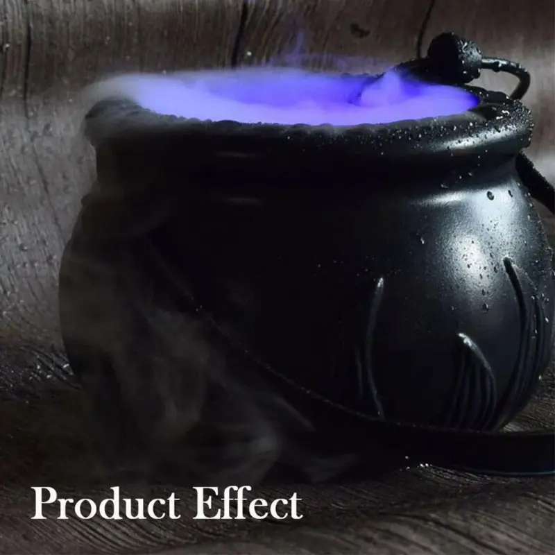 Halloween Witch Pot Smoke Machine LED Humidifier tag1