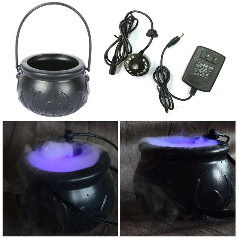 Halloween Witch Pot Smoke Machine LED Humidifier -  - #tag1#