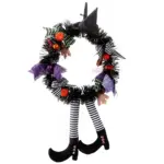 Halloween Witch Wreath Pumpkin Decorations tag1