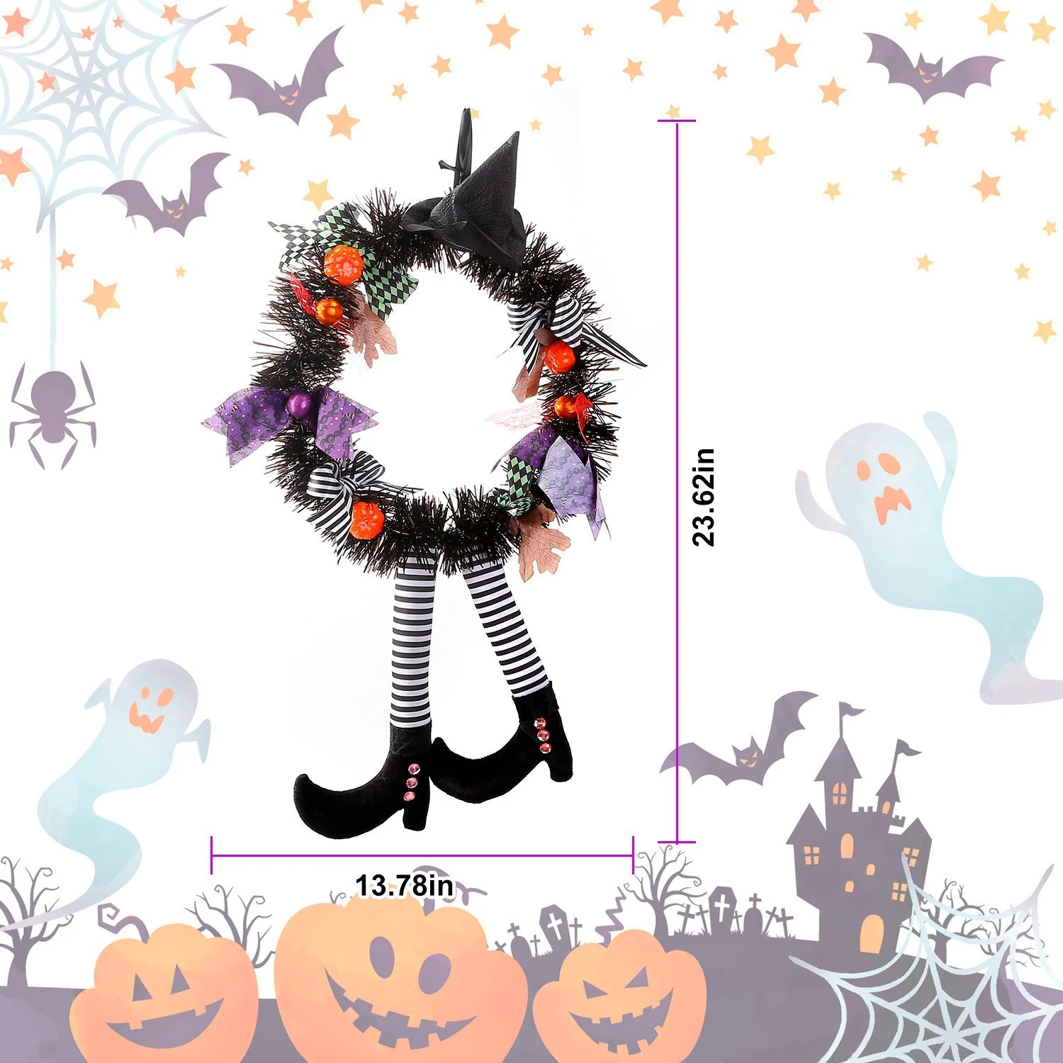 Halloween Witch Wreath Pumpkin Decorations -  - #tag1#
