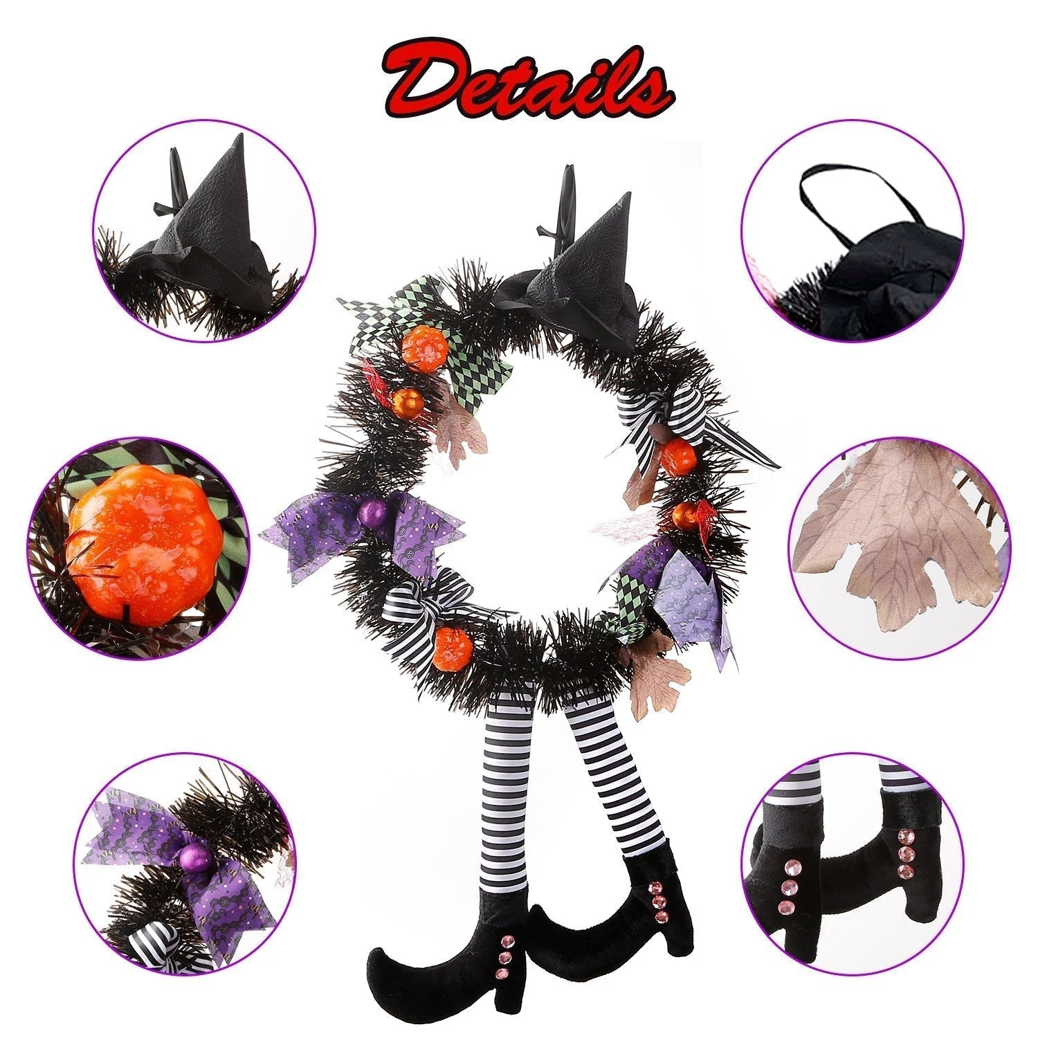 Halloween Witch Wreath Pumpkin Decorations -  - #tag1#