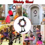 Halloween Witch Wreath Pumpkin Decorations tag1