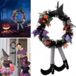 Halloween Witch Wreath Pumpkin Decorations tag1