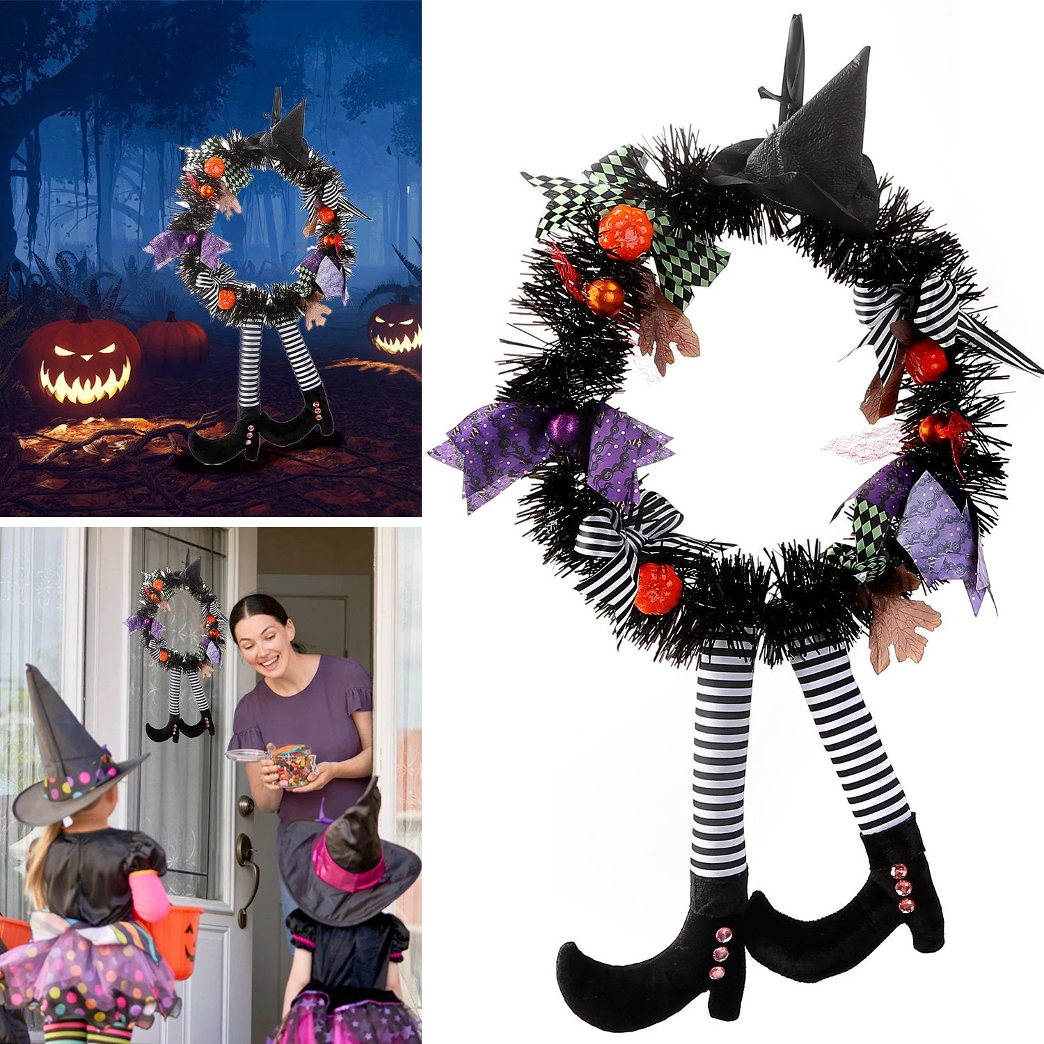 Halloween Witch Wreath Pumpkin Decorations -  - #tag1#