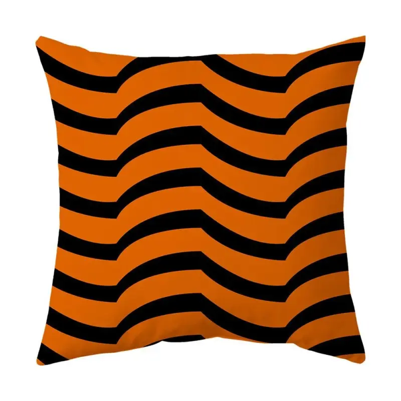 Halloween With Pumpkin Peach Skin Plush Pillow Cover tag1