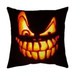 Halloween With Pumpkin Peach Skin Plush Pillow Cover tag1