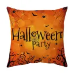 Halloween With Pumpkin Peach Skin Plush Pillow Cover tag1