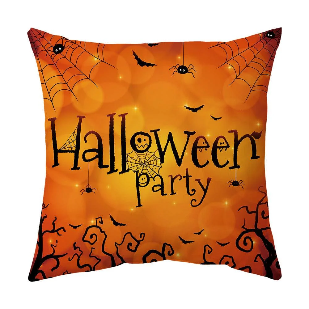 Halloween With Pumpkin Peach Skin Plush Pillow Cover -  - #tag1#