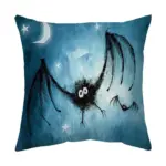 Halloween With Pumpkin Peach Skin Plush Pillow Cover tag1