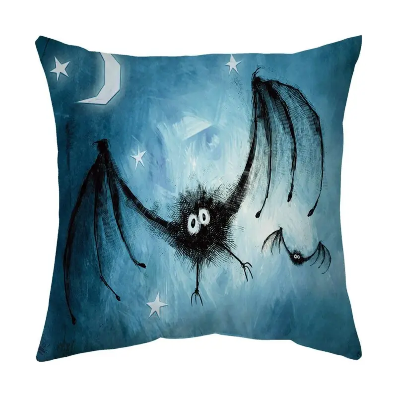 Halloween With Pumpkin Peach Skin Plush Pillow Cover tag1
