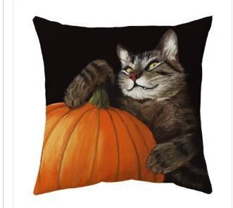 Halloween With Pumpkin Peach Skin Plush Pillow Cover -  - #tag1#