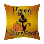 Halloween With Pumpkin Peach Skin Plush Pillow Cover tag1