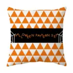 Halloween With Pumpkin Peach Skin Plush Pillow Cover tag1