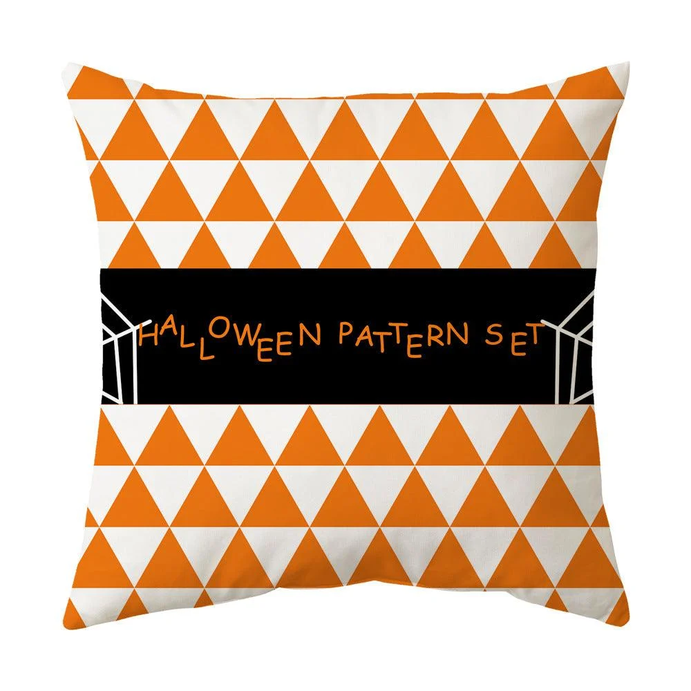 Halloween With Pumpkin Peach Skin Plush Pillow Cover -  - #tag1#