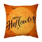 Halloween With Pumpkin Peach Skin Plush Pillow Cover tag1