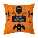 Halloween With Pumpkin Peach Skin Plush Pillow Cover tag1