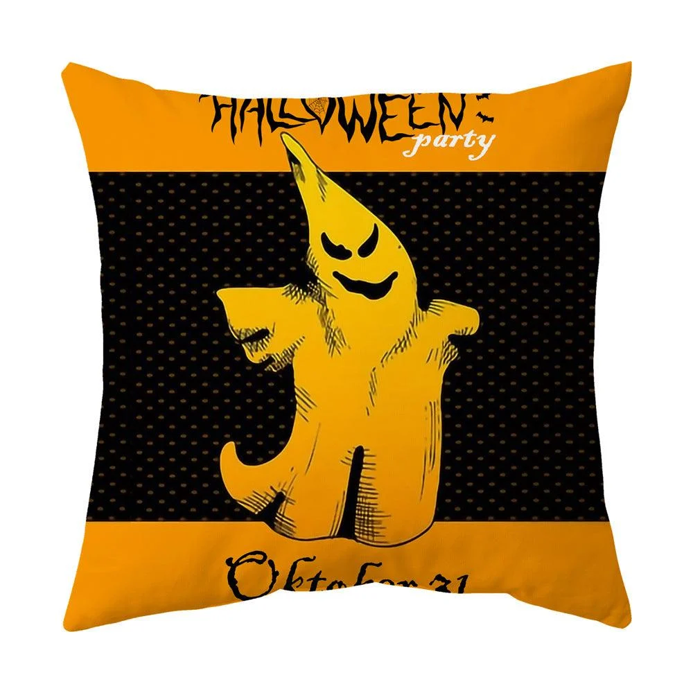 Halloween With Pumpkin Peach Skin Plush Pillow Cover -  - #tag1#