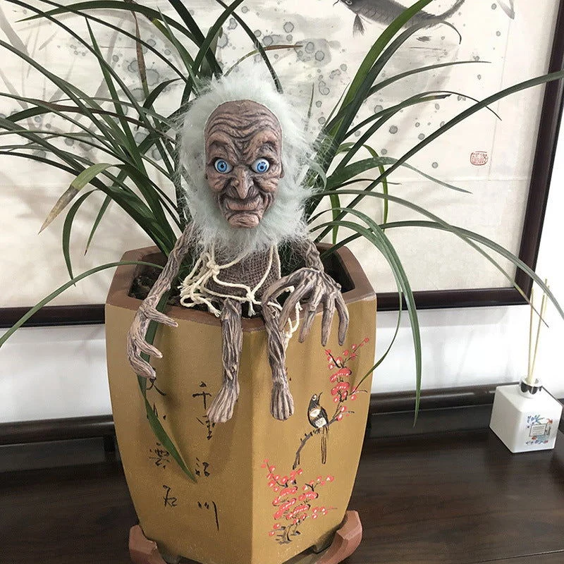 Halloween Withered Dwarfs Evil Little Old Man Ornaments Funny Goblin Creature  Doll -  - #tag1#