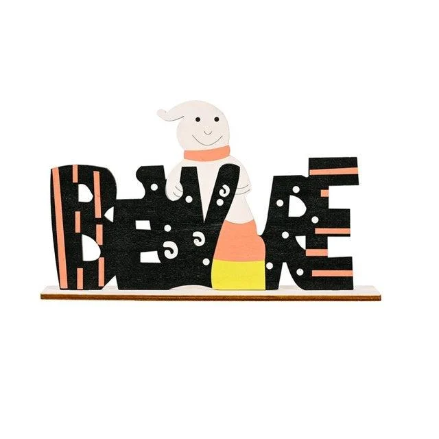 Halloween Wood Decorations DIY Ghost Letter Festival Ornamen -  - #tag1#