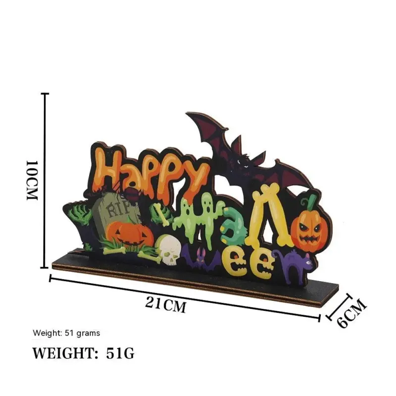 Halloween Wooden Decoration Decorations Festival tag1