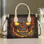Halloween decorated Skull Pattern Tote Bag tag1