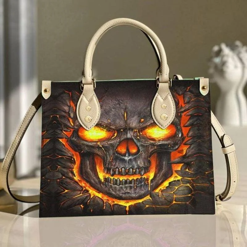 Halloween decorated Skull Pattern Tote Bag -  - #tag1#