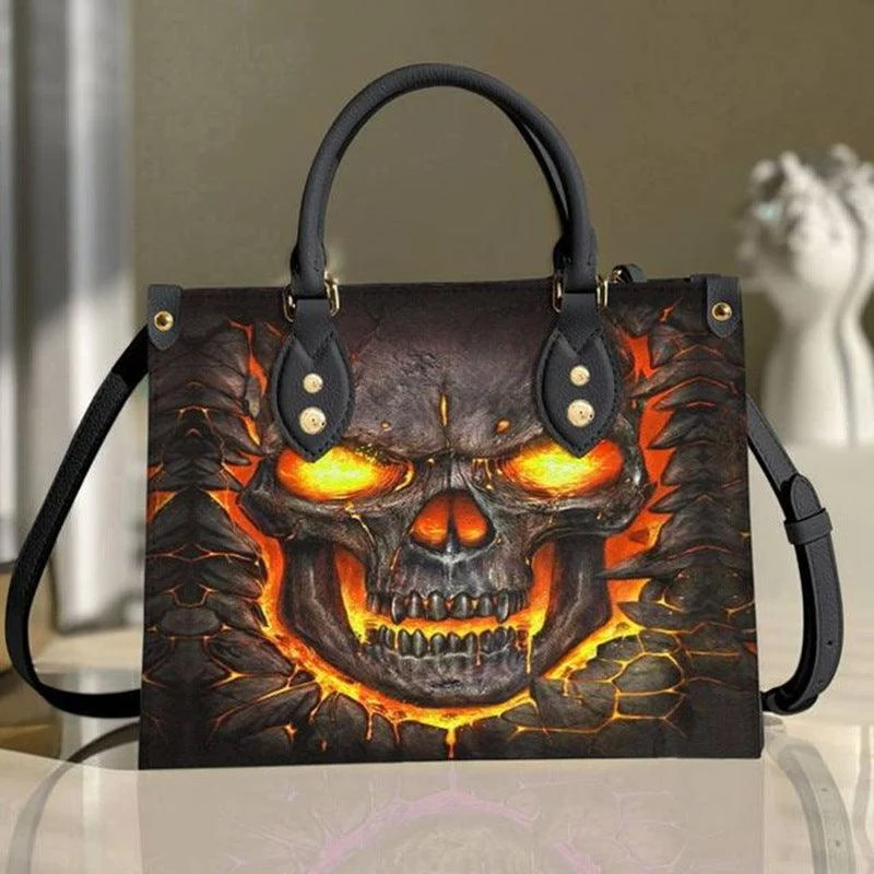 Halloween decorated Skull Pattern Tote Bag -  - #tag1#