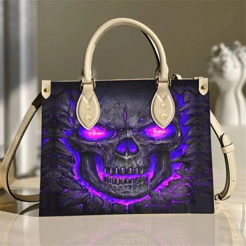 Halloween decorated Skull Pattern Tote Bag -  - #tag1#