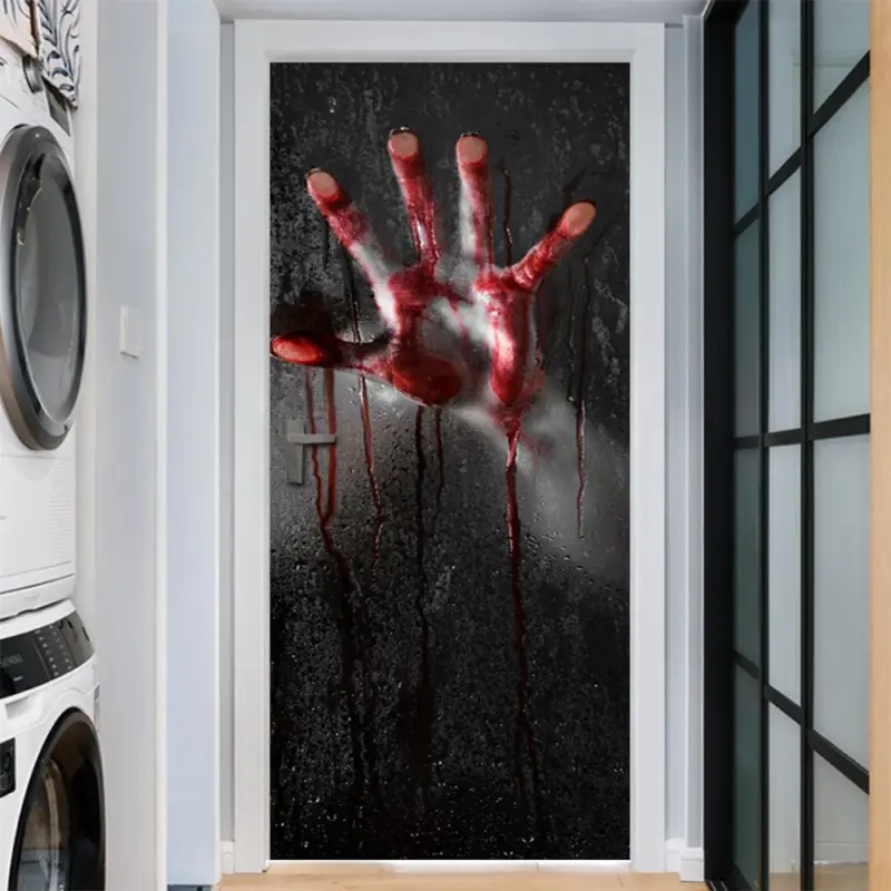 Halloween ghost hand door stickers tag1