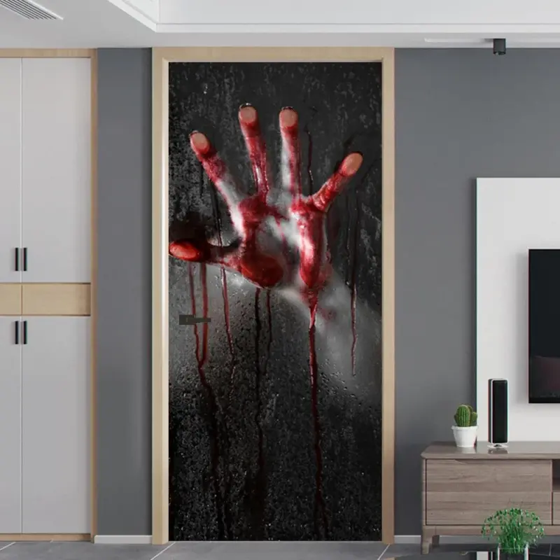 Halloween ghost hand door stickers tag1
