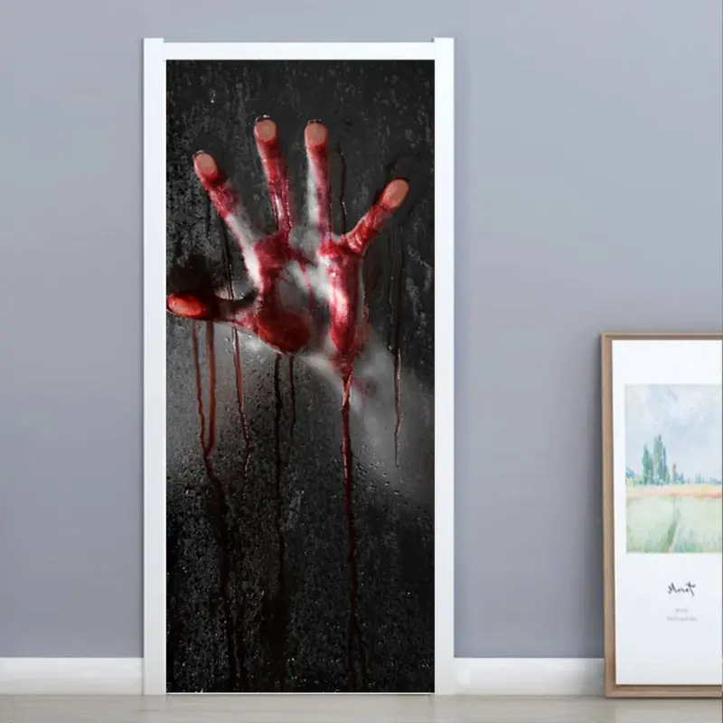 Halloween ghost hand door stickers tag1