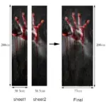 Halloween ghost hand door stickers tag1