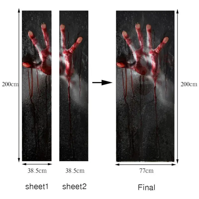 Halloween ghost hand door stickers tag1