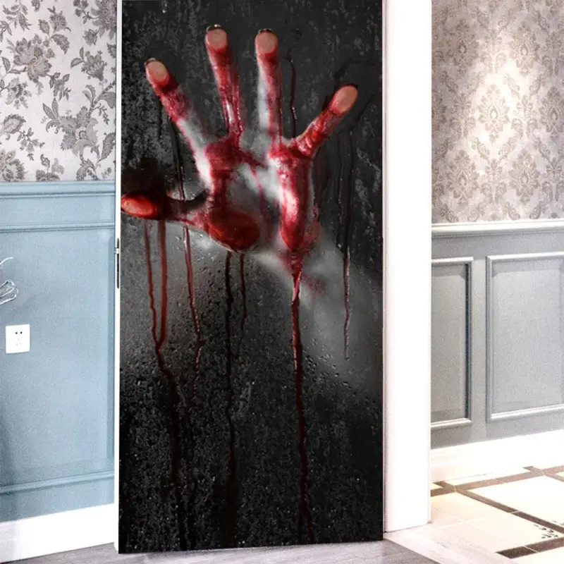 Halloween ghost hand door stickers tag1