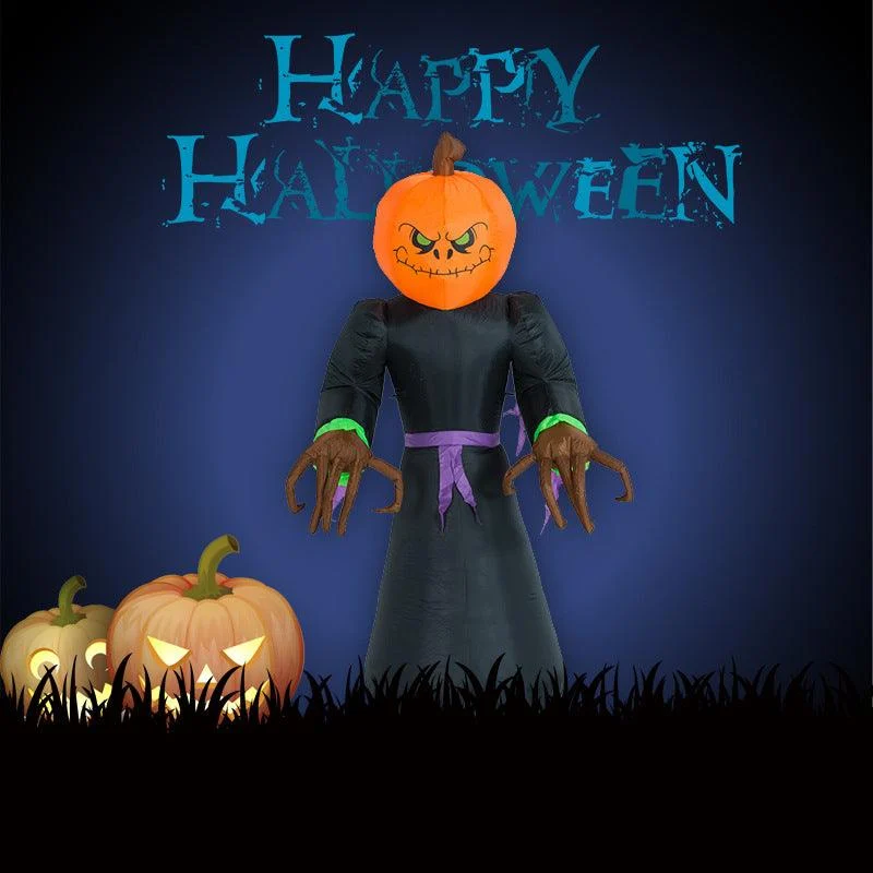 Halloween pumpkin black cat witch cartoon inflatable model -  - #tag1#