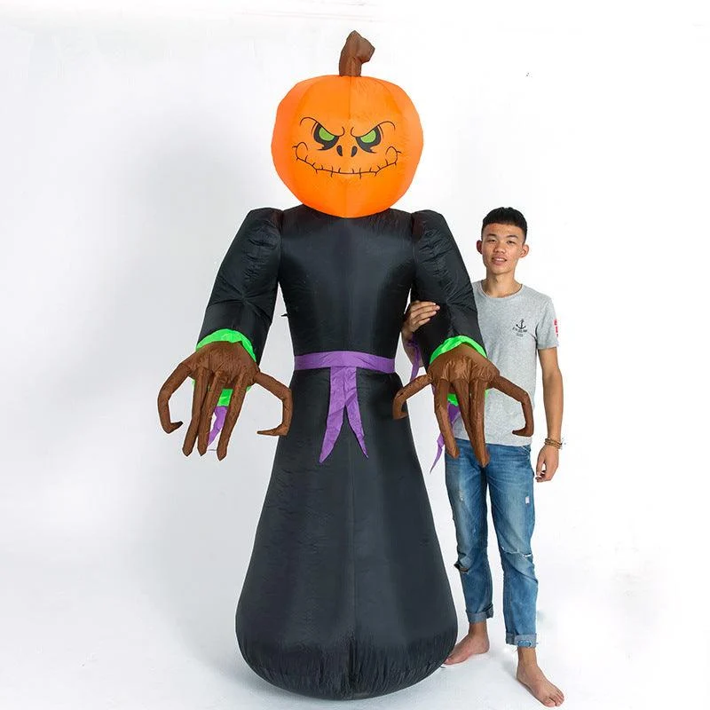 Halloween pumpkin black cat witch cartoon inflatable model -  - #tag1#