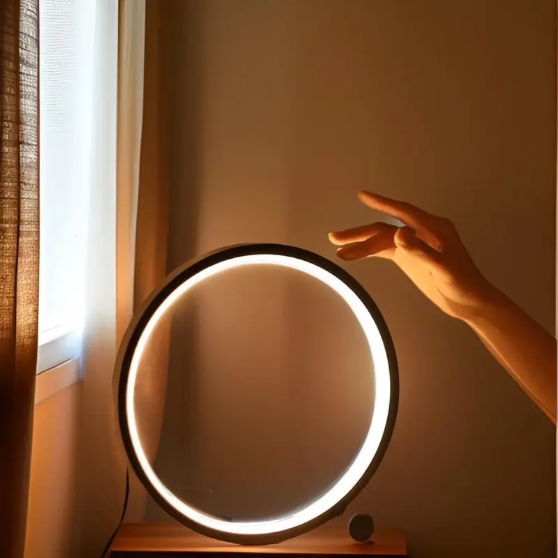 Halo Glo Lamp LED Minimalist Dimmable Round Table Lamp tag1