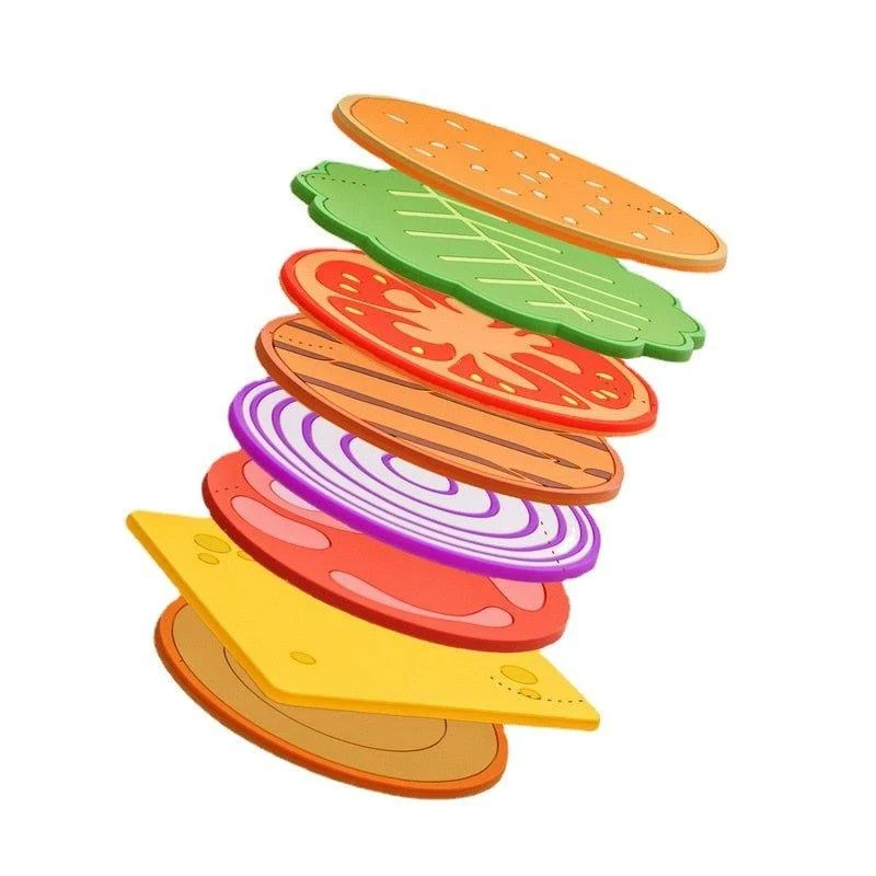 Hamburger' Shaped Cartoon Coaster Set -  - #tag1#