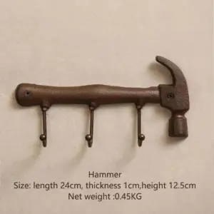Retro Wall Coat Rack - Cast Iron - Industrial Coat Rack - Tool Coat Rack