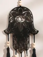 Hamsa Hand Wooden Wall Hanging tag1