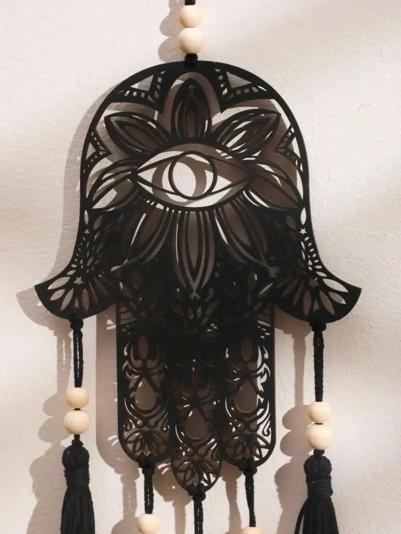 Hamsa Hand Wooden Wall Hanging tag1