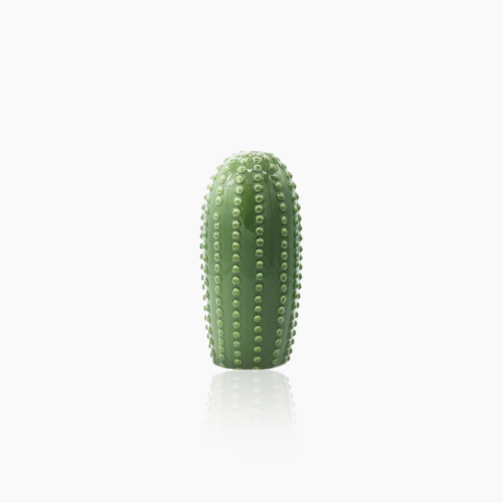 Hand-Crafted Green Ceramic Cactus Sculpture -