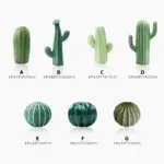 Hand Crafted Green Ceramic Cactus Sculpture
