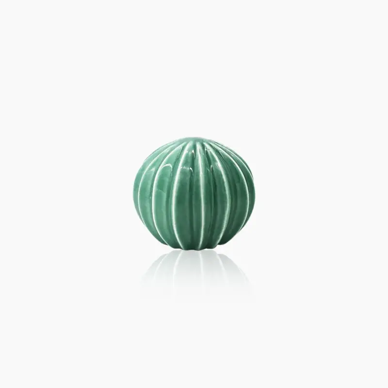 Hand Crafted Green Ceramic Cactus Sculpture